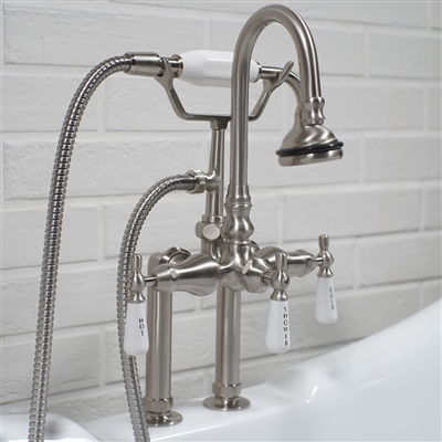 Edwardian Deck Mount Tub Faucet in Brushed Nickel | Baths Of Distinction