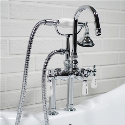 Edwardian Deck Mount Tub Faucet - Chrome | Baths Of Distinction