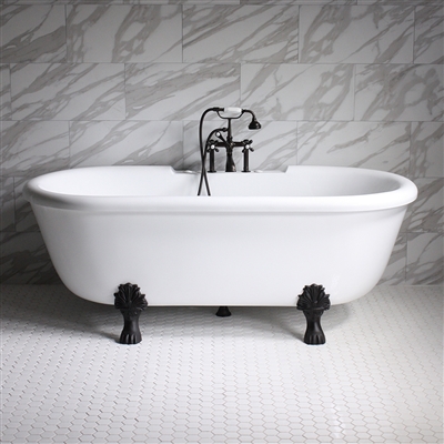 Empress 75in Water and Air Jet Clawfoot Bathtub