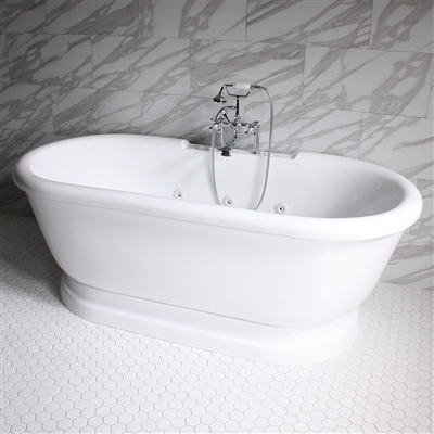 Empress 75in Water and Air Jet Pedestal Bathtub