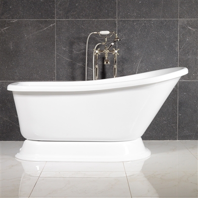 Agostino 59in White Pedestal Tub