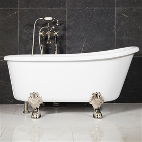 LUXWIDE Athena WH54 54in White Clawfoot Tub