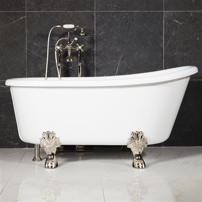 LUXWIDE Athena WH58 58in White Clawfoot Tub