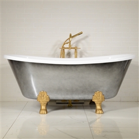 LUXWIDE Calypso ACH73 73in White Clawfoot Tub