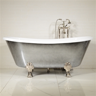 LUXWIDE Calypso ACH73 73in White Clawfoot Tub