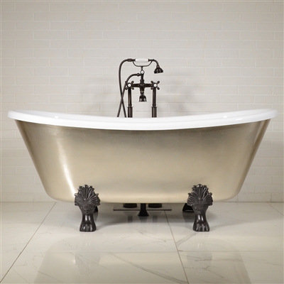 LUXWIDE Calypso USL59 59in White Clawfoot Tub