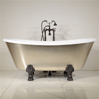 LUXWIDE Calypso USL73 73in White Clawfoot Tub