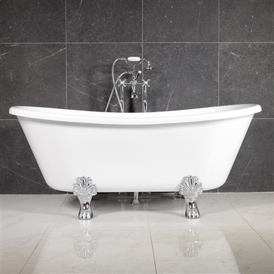 LUXWIDE Calypso WH67 67in White Clawfoot Tub