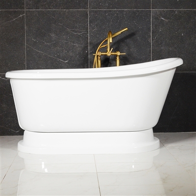 LUXWIDE Iris58 58in Swedish Slipper Pedestal Tub