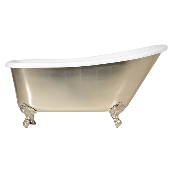 LUXWIDE LUCHINO 59in Silver leaf Clawfoot Bathtub