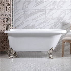53in Acrylic Classic Clawfoot Bathtub and Faucet