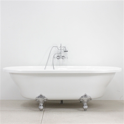 73in Acrylic Double End Clawfoot Tub and Faucet