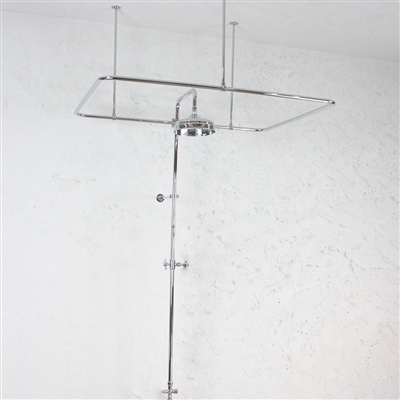 Matching Heavy Duty Shower and Ceiling Supported Curtain Rail