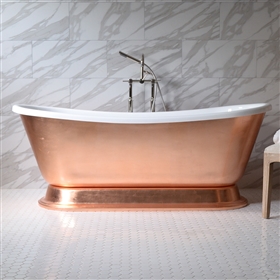 Copper Leaf CATERINA73 73" Acrylic French Bateau Pedestal Tub & Faucet | Baths Of Distinction