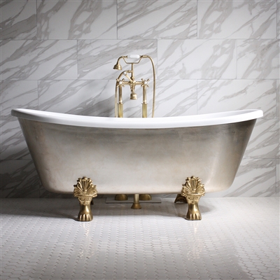 Simona 59in Acrylic Silver French Bateau Tub