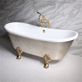 Simona 73in Acrylic Silver French Bateau Tub