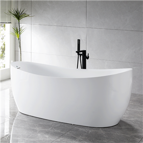 SanSiro Antium59EWJ 59 x 32 inch End Drain Water Jetted Freestanding Bathtub