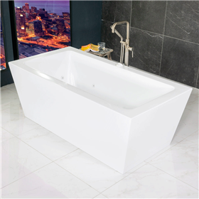 SanSiro 59inx34in Gloss White Water Jetted Bathtub