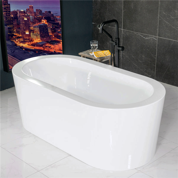 SanSiro Augusta71 Freestanding 71 inch Wide Rim Oval Air Jet Tub