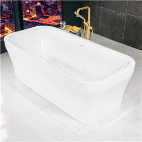 SanSiro 'EclipseSM73CAJ Freestanding 73 x 35 inch Modern Air Jetted Tub