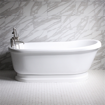 SanSiro 67in Air Jet Single Slipper Pedestal Tub