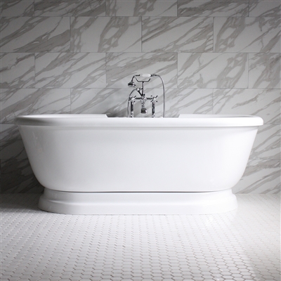 69" Water Jetted Sansiro Pedestal Tub - Long Acrylic Bathtub | Baths Of Distinction