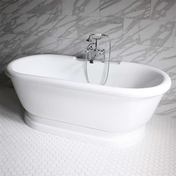 SanSiroSSPD75 Freestanding 75" Air Jet Double Ended Pedestal Tub