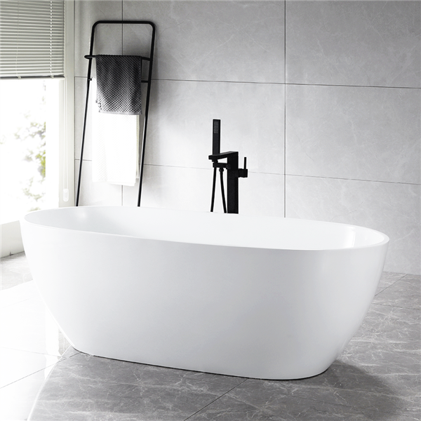 Freestanding Modern 59in Oval Acrylic Bathtub