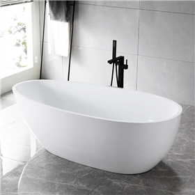 SanSiro Palermo71C 71x 36 inch Center Drain High Gloss White ACRYLIC Freestanding Soaker Bathtub and Drain