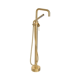 'The Waterlands' No.017BB Freestanding Floor Mounted Tub Faucet in Brushed Brass