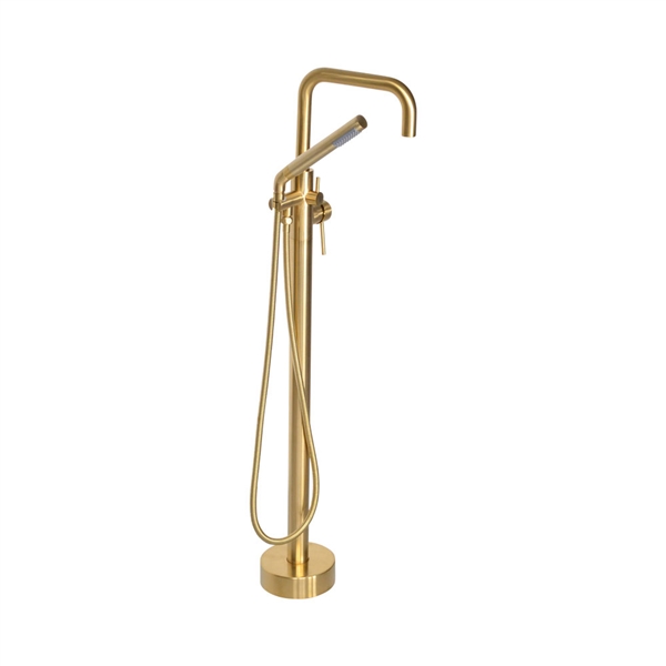 'The Waterlands' No.017BB Freestanding Floor Mounted Tub Faucet in Brushed Brass