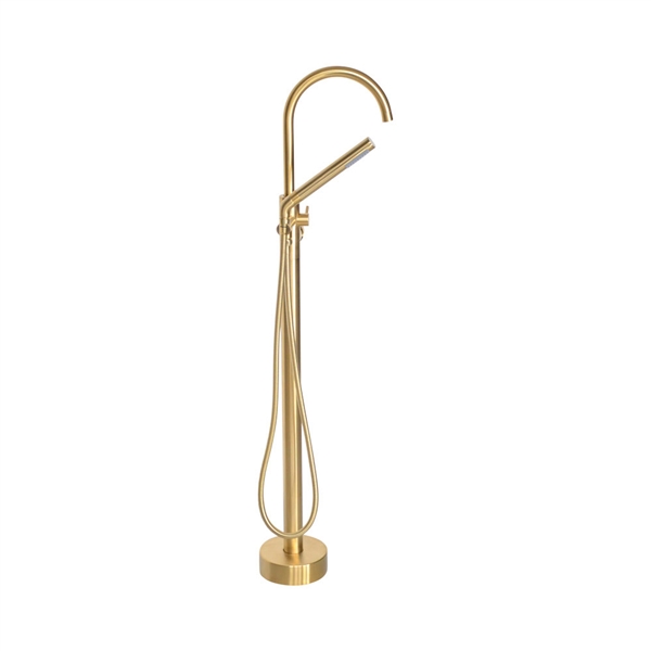 'The Waterlands' No.172BB Freestanding Floor Mounted Tub Faucet in Brushed Brass