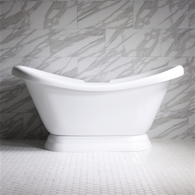 SanSiro VTADS59 Freestanding 59 inch Air Jetted Double Slipper Tub