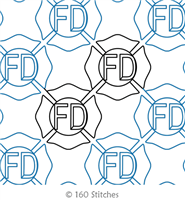 Digital Quilting Design Fire Department Symbol 2 by 160 Stitches.