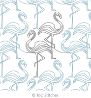 Digital Quilting Design Flamingos by 160 Stitches.