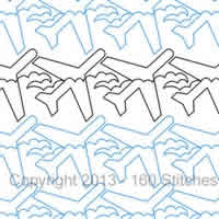 Digital Quilting Design Jet Liner by 160 Stitches.