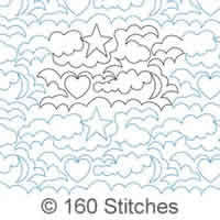 Digital Quilting Design Love, the Moon and Stars by 160 Stitches.