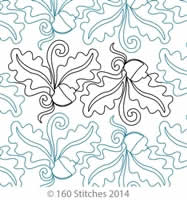 Digital Quilting Design Oak Ribbons by 160 Stitches.