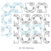 Digital Quilting Design Simple Kitty Panto or Border with Corner by 160 Stitches.