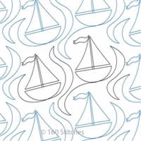 Digital Quilting Design Simple Little Sailboats by 160 Stitches.