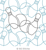 Bowling by 160 Stitches. This image demonstrates how this computerized pattern will stitch out once loaded on your robotic quilting system. A full page pdf is included with the design download.