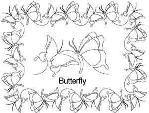 Digital Quilting Design Butterfly Border Set by Anne Bright.