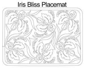 Digital Quilting Design Iris Bliss Placemat by Anne Bright.