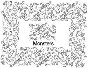 Digital Quilting Design Monsters Border Set by Anne Bright.