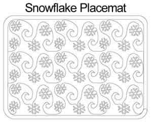 Digital Quilting Design Snowflake Placemat by Anne Bright.