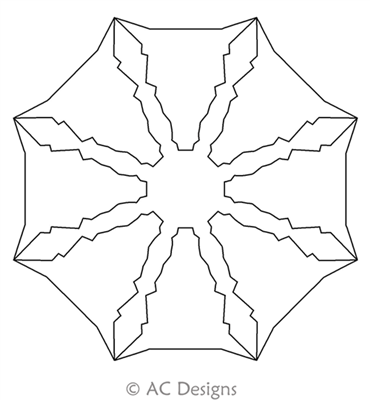 Digital Quilting Design Bull Head Circle Block by AC Designs.