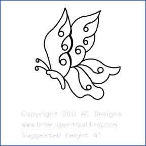 Digital Quilting Design Butterfly Single by AC Designs.