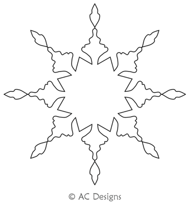 Digital Quilting Design Candle Stick Star 1 by AC Designs.