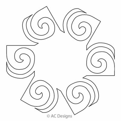 Digital Quilting Design Cotie's Scroll Block 2 by AC Designs.