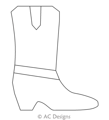 Digital Quilting Design Cowboy Boot Motif by AC Designs.